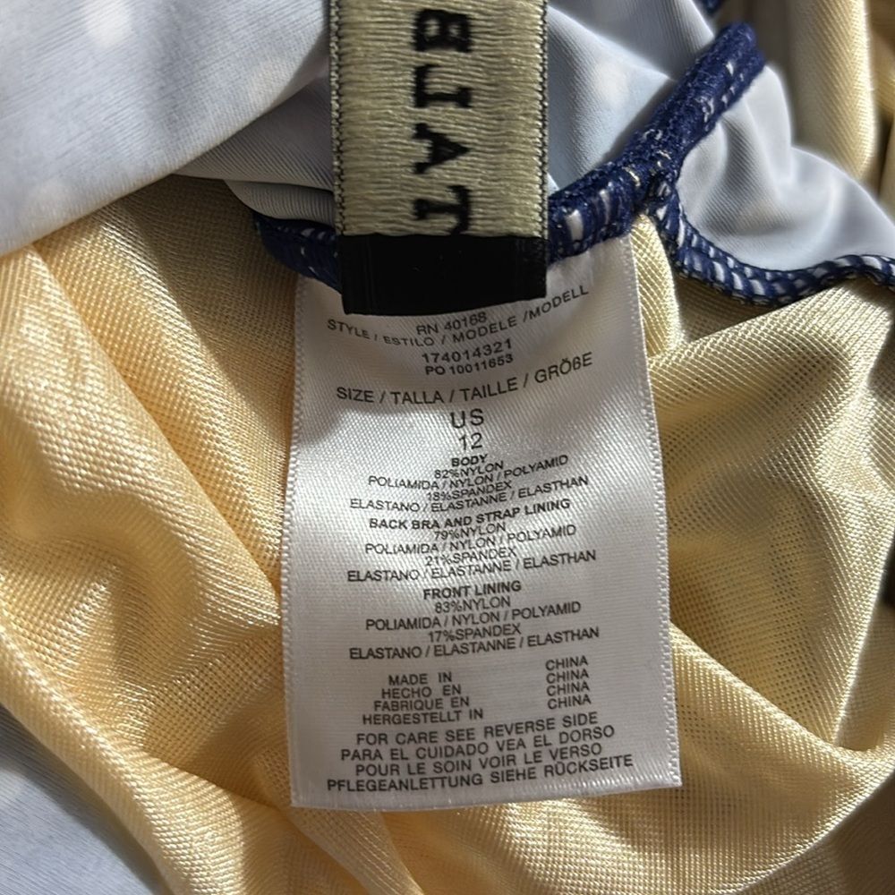 Talbots Tankini Swimsuit Top Underwire Support Polka Dot Navy Blue 12 NEW - Picture 5 of 5